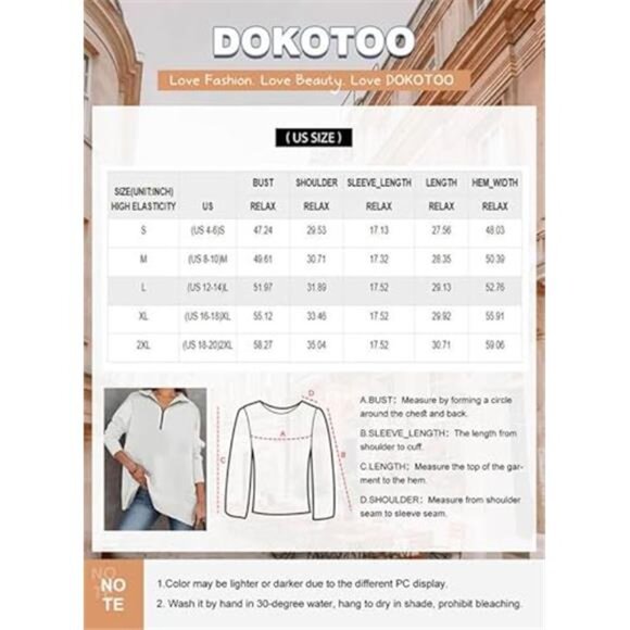 Women's Casual Oversized Half-Zip Sweatshirt – Long Sleeve - Picture 6 of 6